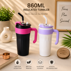 860ml straw tumbler | Insualted Tumbler | With Handle | kiidzkornerz