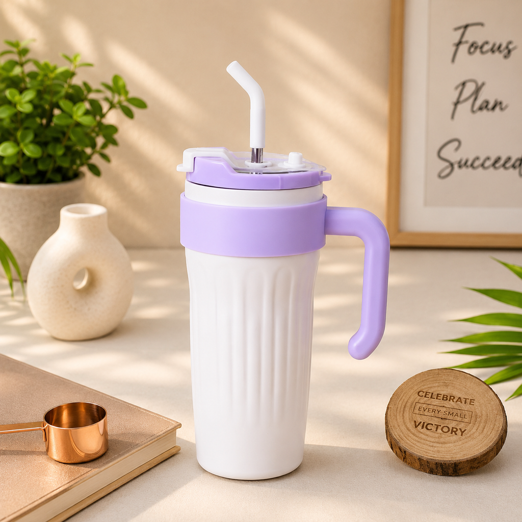 860ml straw tumbler | Insualted Tumbler | With Handle | kiidzkornerz