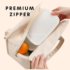 Korean Insulated Lunch/tote bag|dual pockets |Inner foil|premium zipper|Dual pockets|waterproof|kiidzkornerz