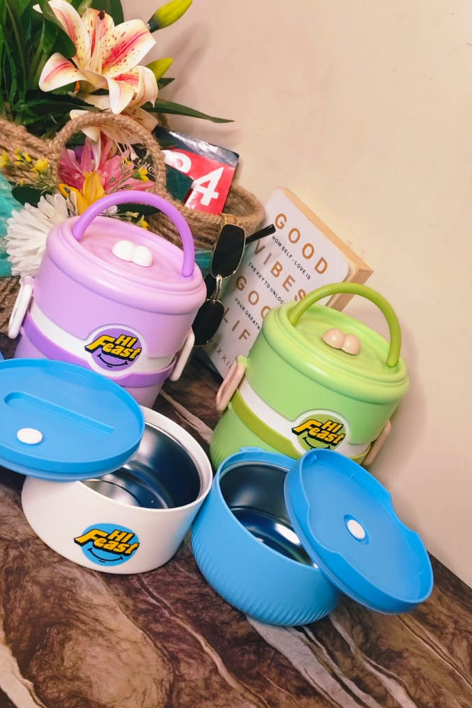 Feast double decker lunch box | Insulated -  Spill proof