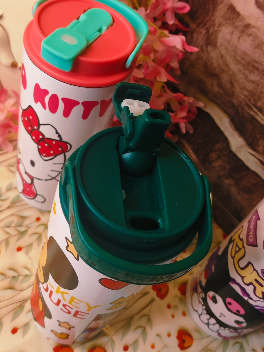 open picture of a cartoon themed tumbler