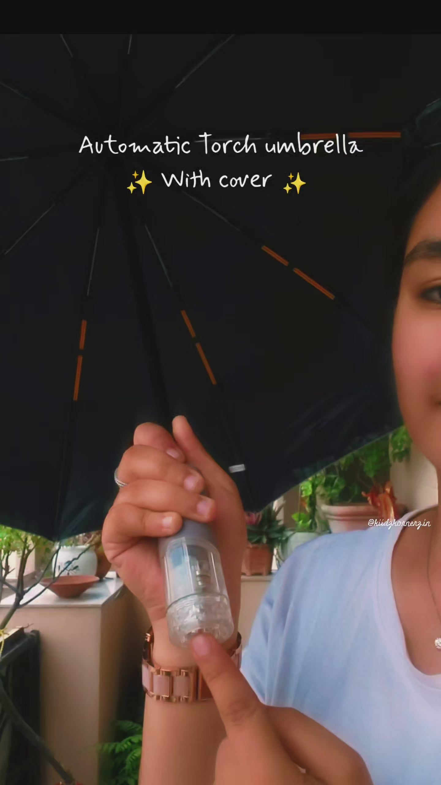 Viral torch umbrellas| Double Quilted|Rotating torch|Uv rays protection|Automatic|kiidzkornerz