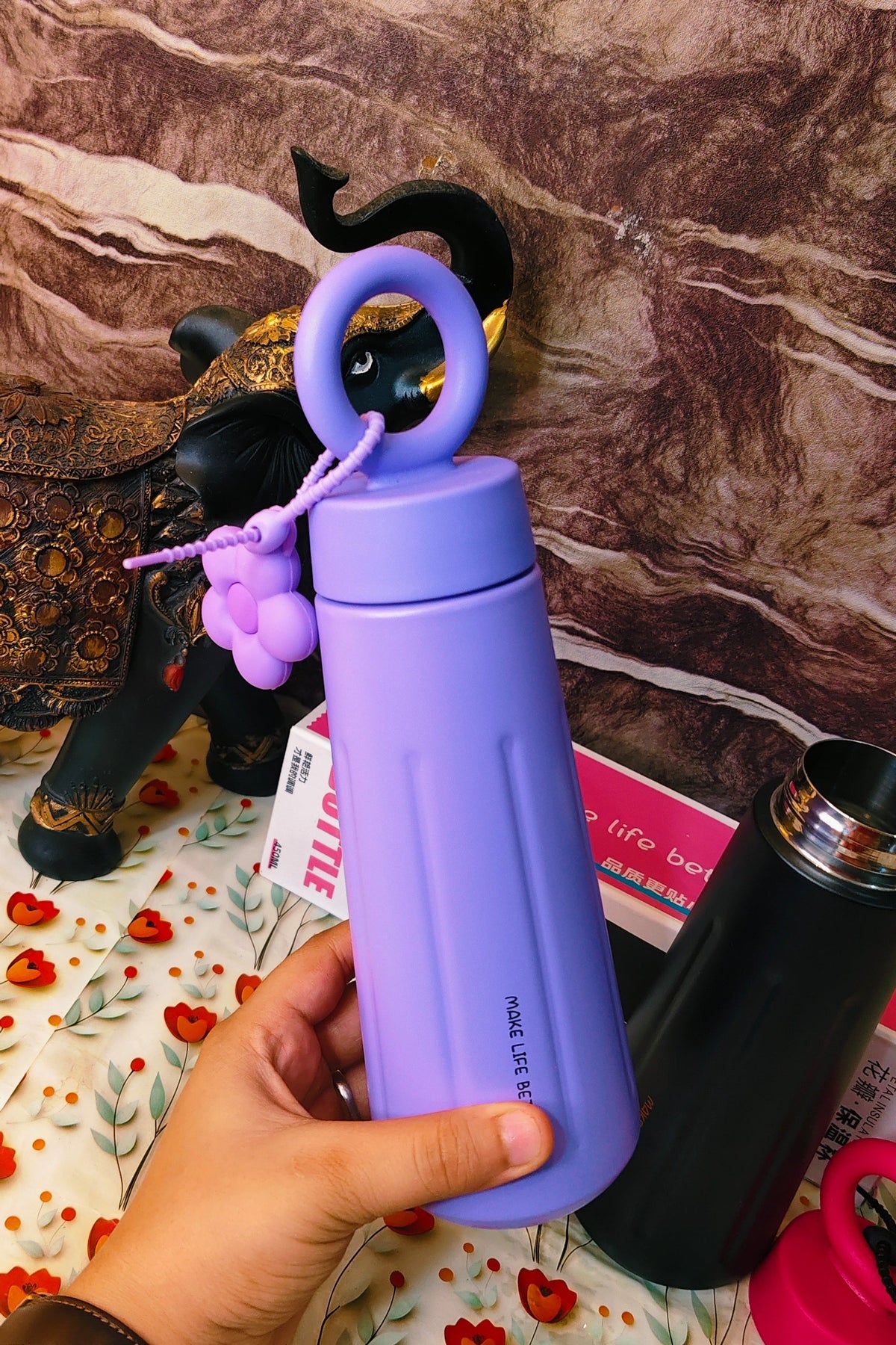 450ml flower charm bottles|insulated|Leakproof|beautiful charm|kiidzkornerz
