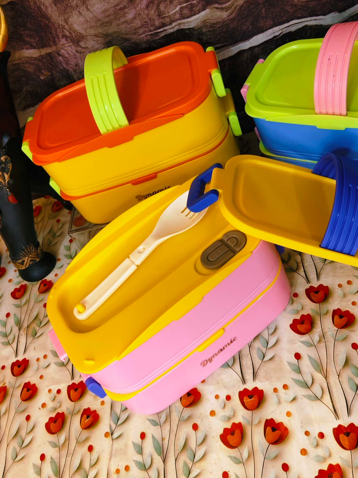Double decker lunchbox|With silicon Handle|Airtight|Leakproof|Stainless steel|SUS 304|kiidzkornerz