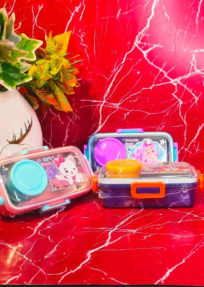 Ben-Benny bento|Spill proof|Insulated Stainless steel lunchbox|500+80ml