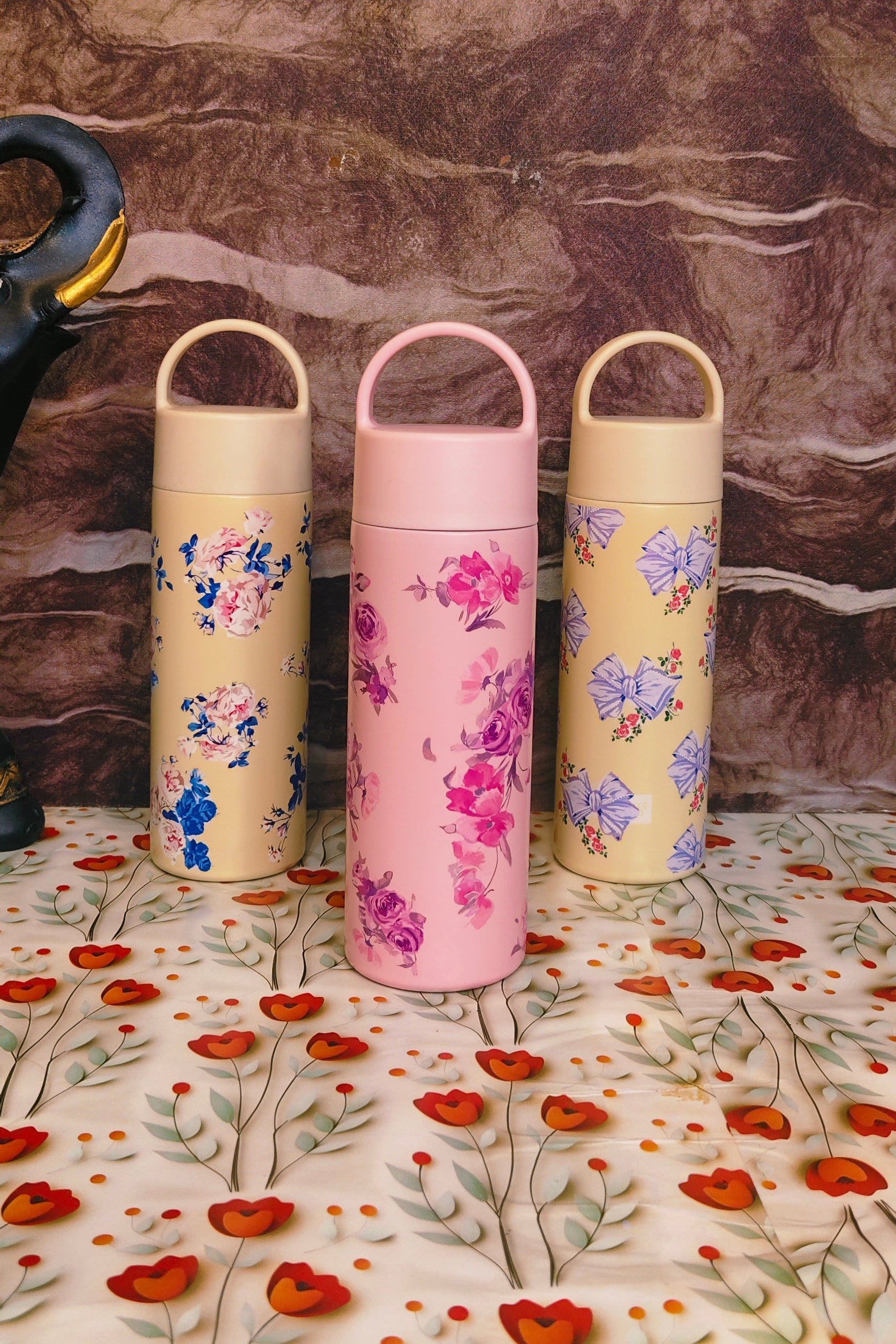 320ml Floral 🌸 Bottles|Insulated|Spillproof|Imported|kiidzkornerz