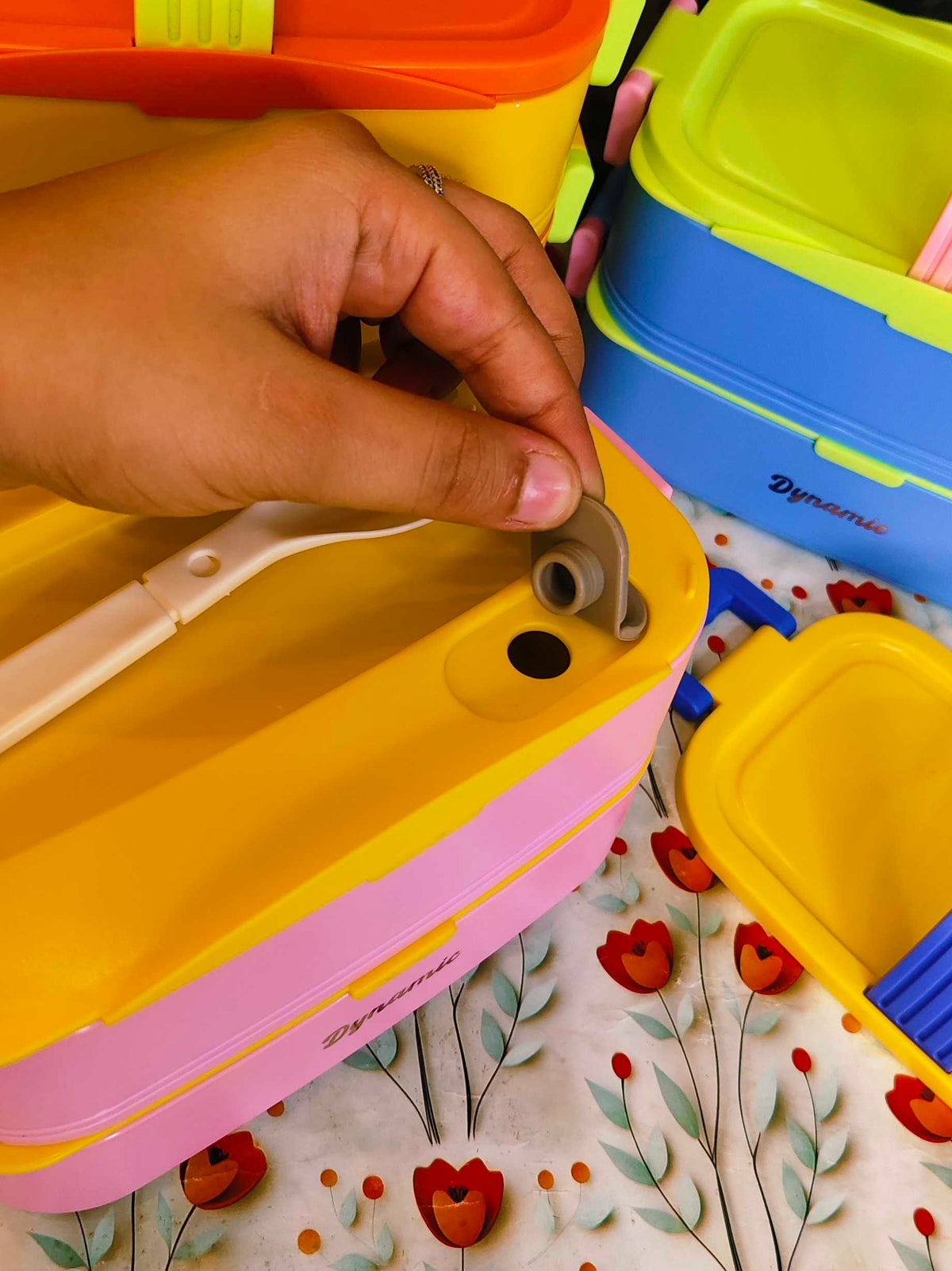 Double decker lunchbox|With silicon Handle|Airtight|Leakproof|Stainless steel|SUS 304|kiidzkornerz