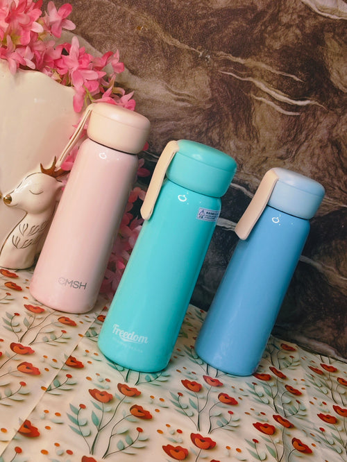 370ml mini-compact bottles| Insulated|spill proof|pastel shades|wide mouth|kiidzkornerz