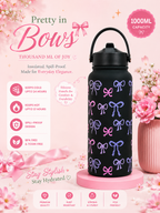 1000ml floral bottles ✨|Insulated|Stainless steel|Leakproof|Sipper|kiidzkornerz