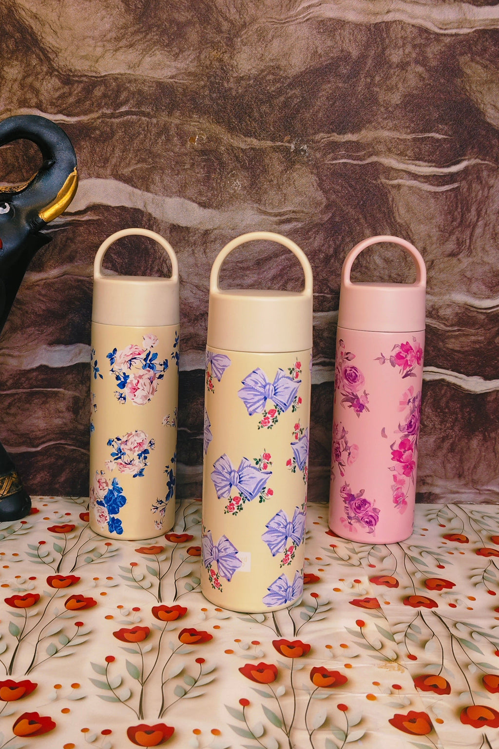 320ml Floral 🌸 Bottles|Insulated|Spillproof|Imported|kiidzkornerz