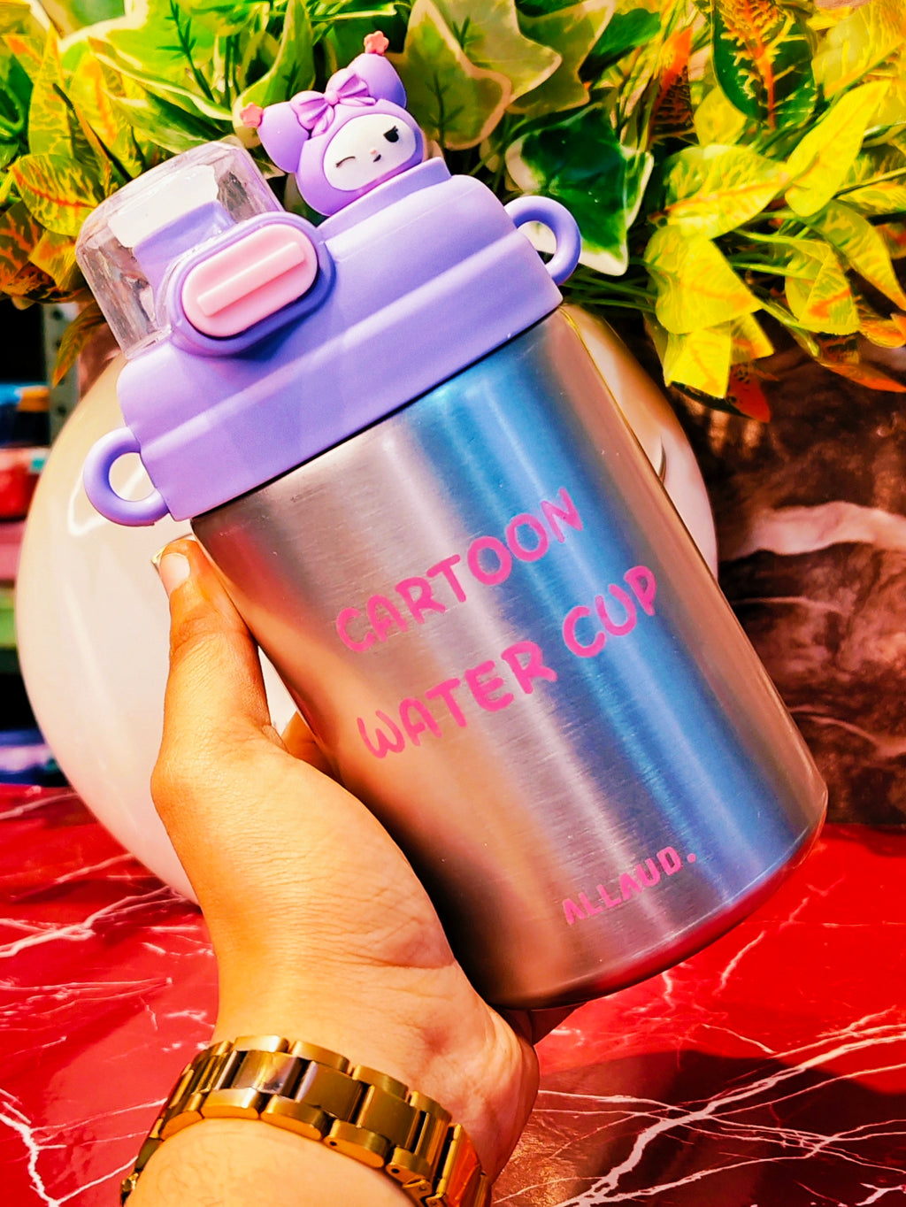 Cartoon Water Cup|Detox Bottle|With Belt|Insulated|Spill Proof|500ml