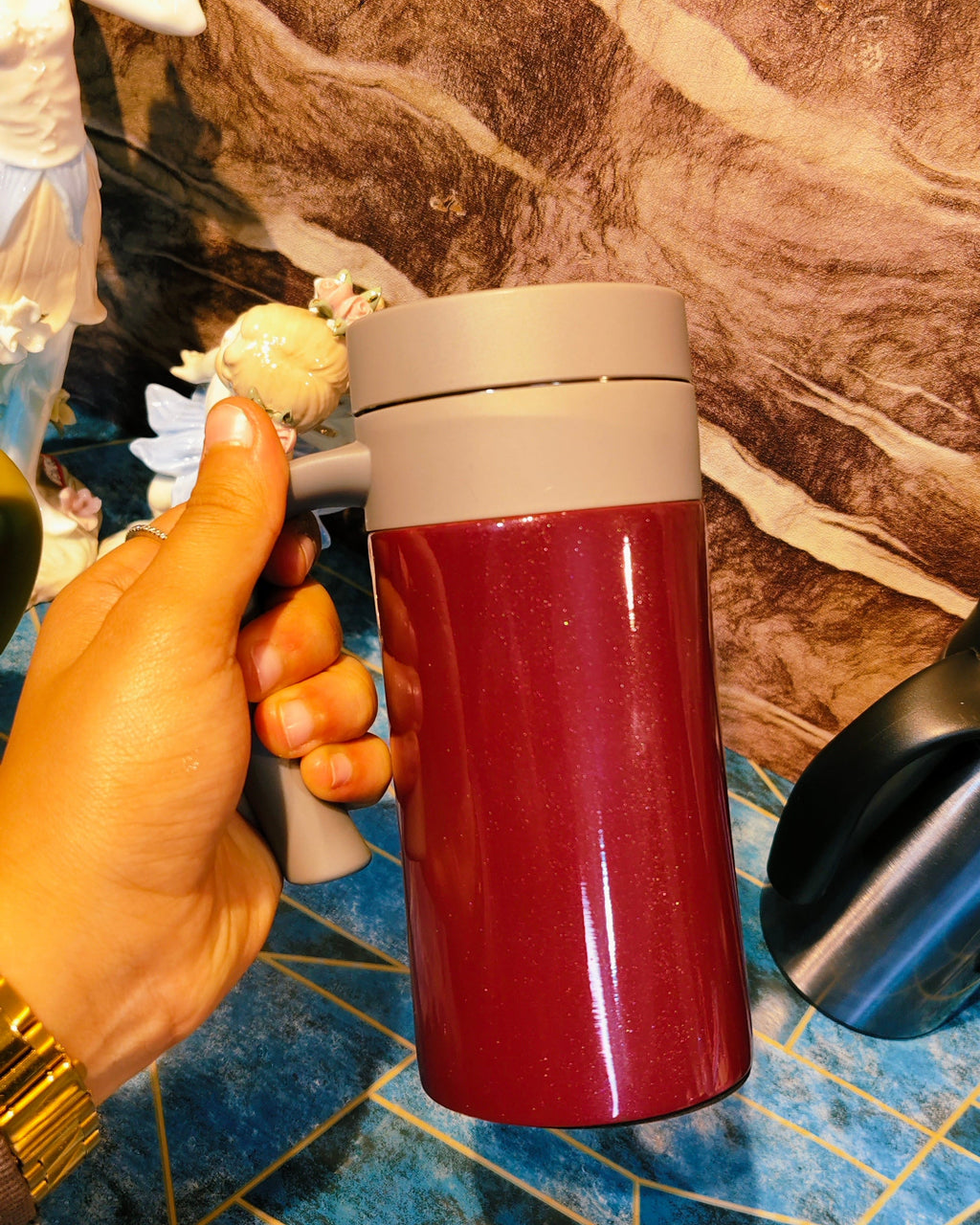 Happy-Cookie Tumbler|450ml|Insulated|Stainless Steel|Spill proof