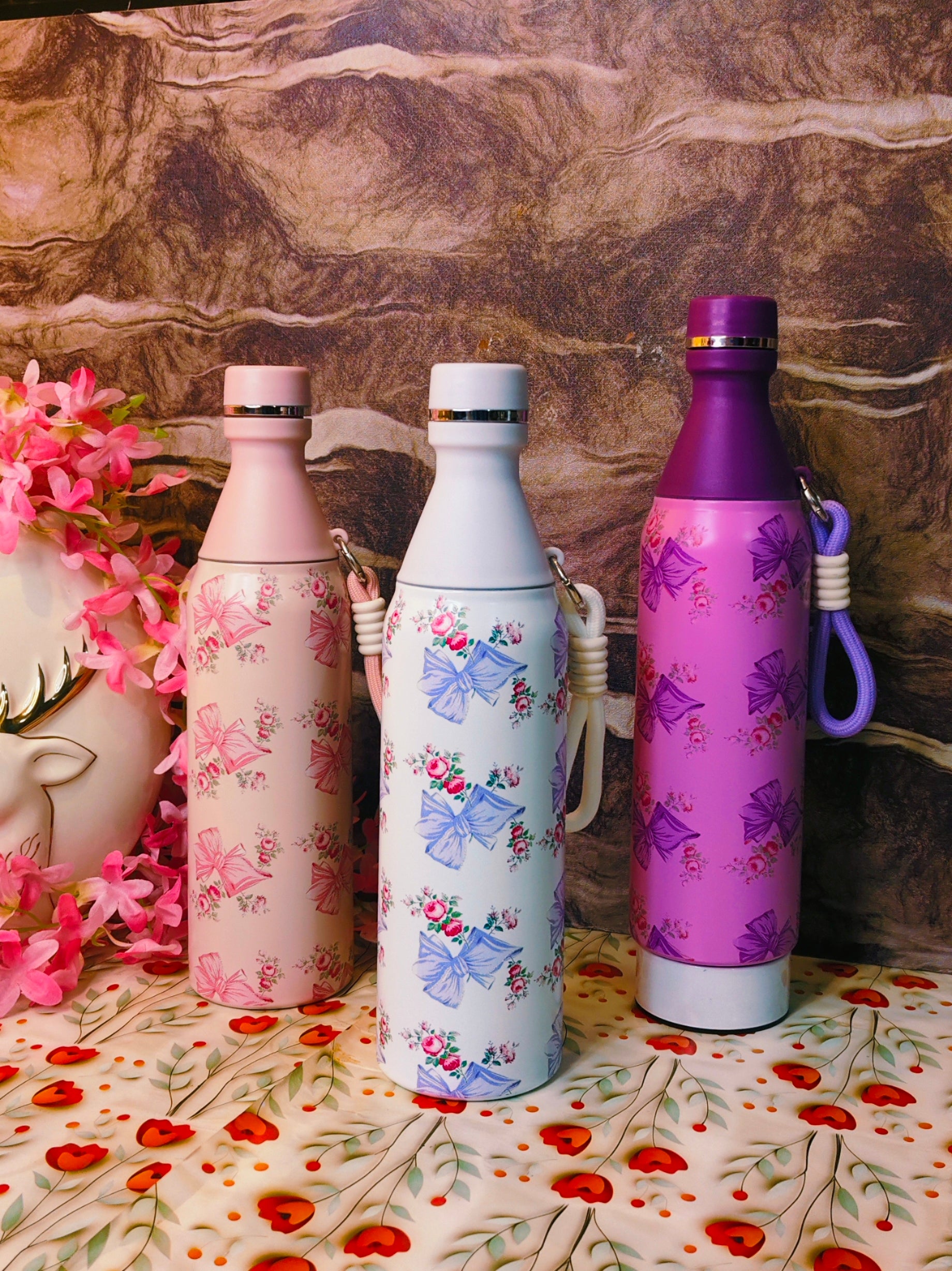 Bow 500ml Bottle ✨|Insulated Stainless steel|Spillproof|Premium quality|kiidzkornerz