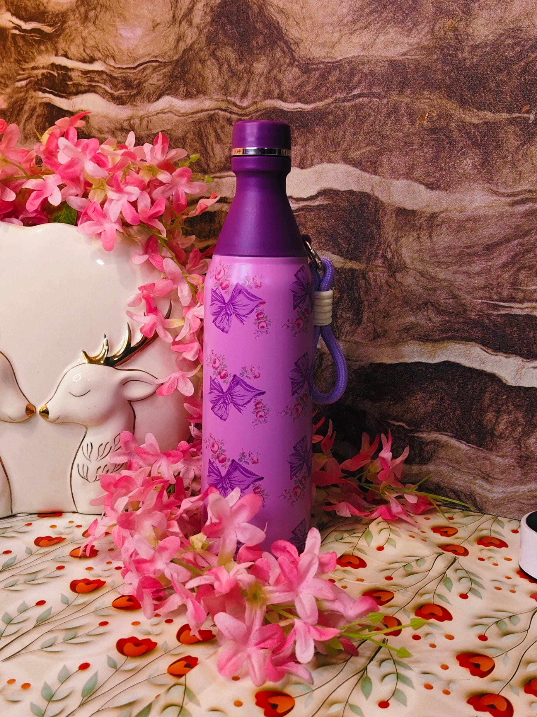 Bow 500ml Bottle ✨|Insulated Stainless steel|Spillproof|Premium quality|kiidzkornerz