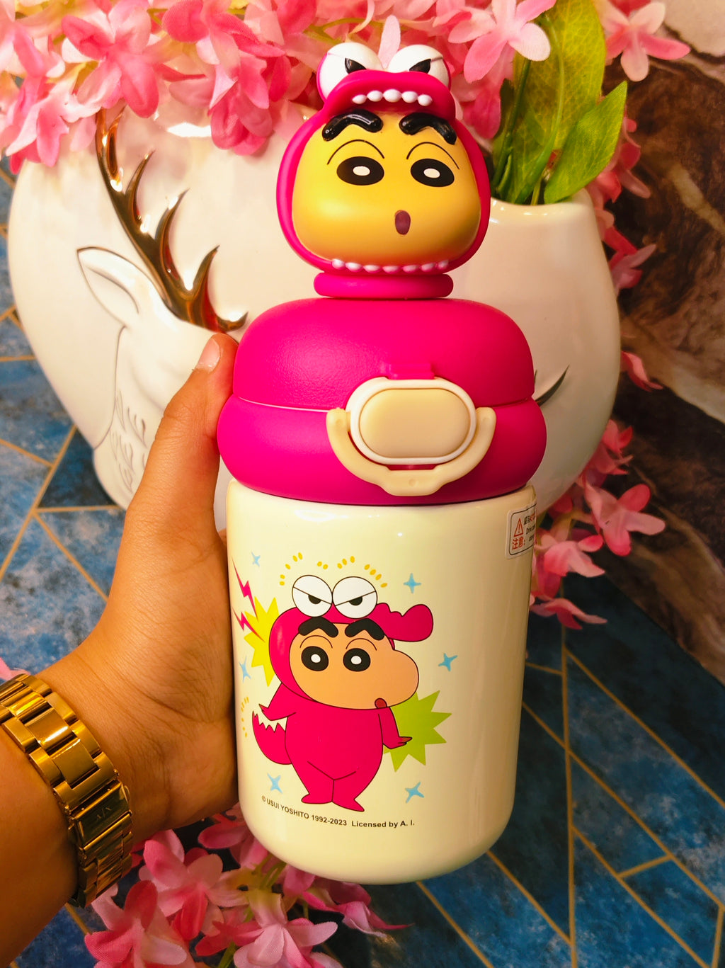 Shinchan Kids Sipper| Dual sip |Insulated|Stainless Steel|Spillproof|Cute design|Kiidzkornerz