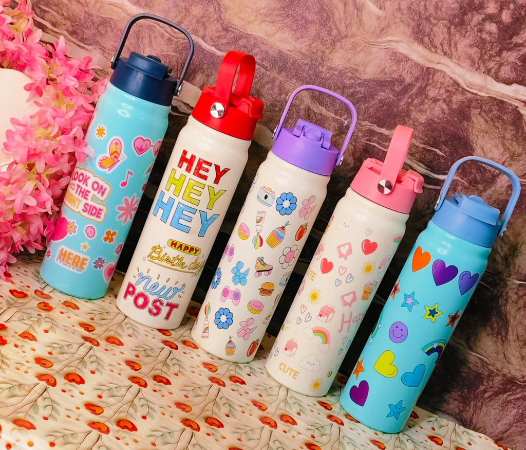 800ml flip straw fun bottles|dual sip|premium quality|100% Leakproof|kiidzkornerz