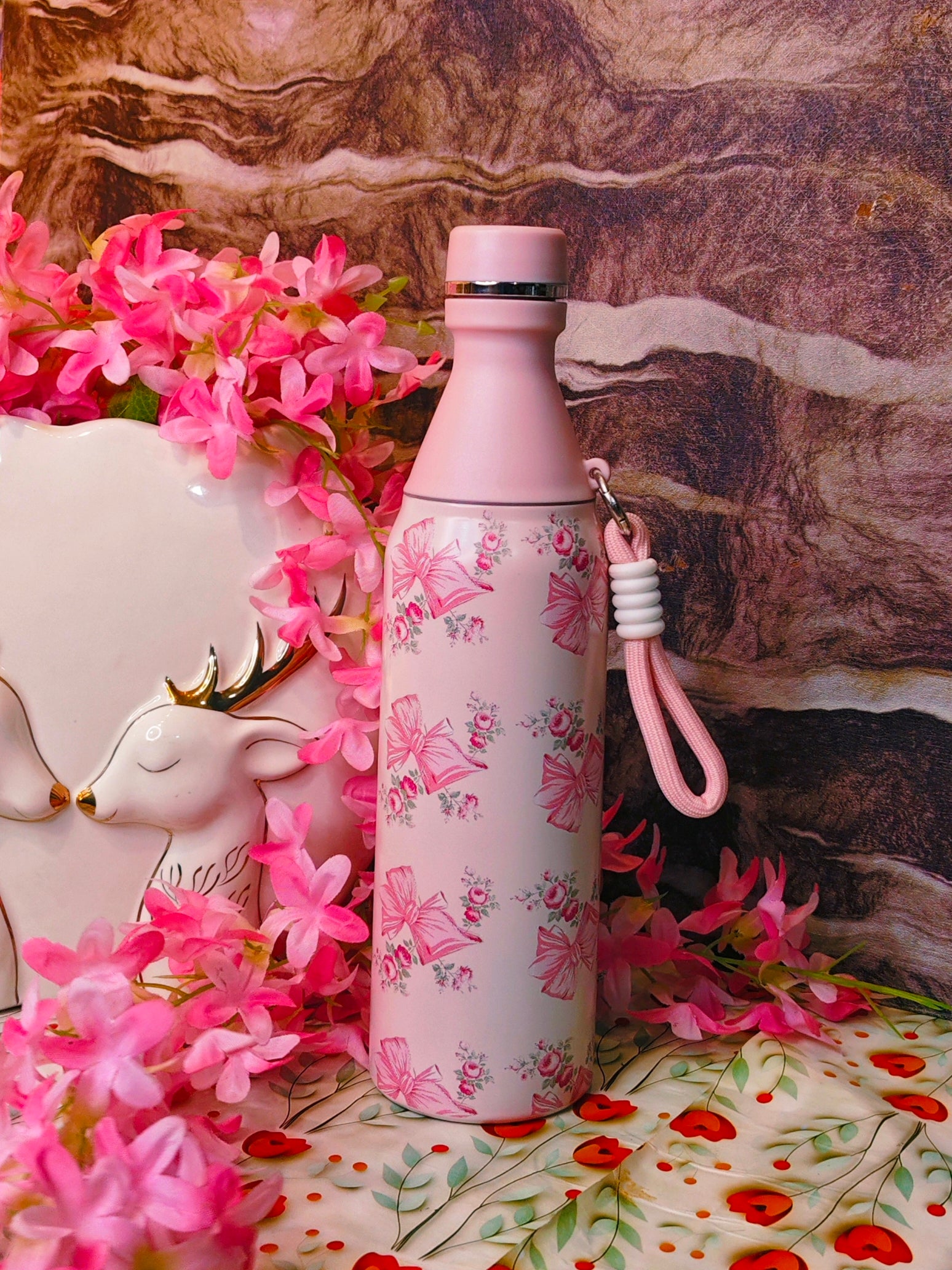 Bow 500ml Bottle ✨|Insulated Stainless steel|Spillproof|Premium quality|kiidzkornerz