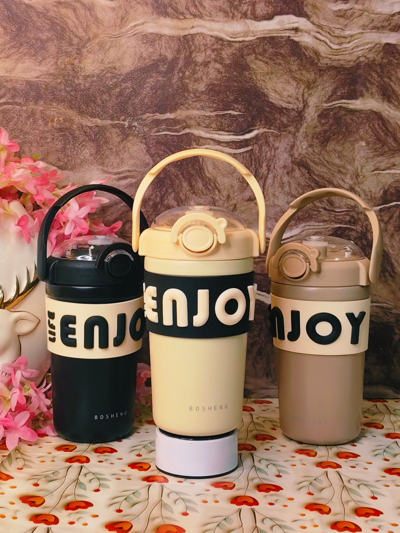 Fun Quench 400ml.tumblers |With Handle|Insulated|Stainless steel|Spillproof|Kiidzkornerz