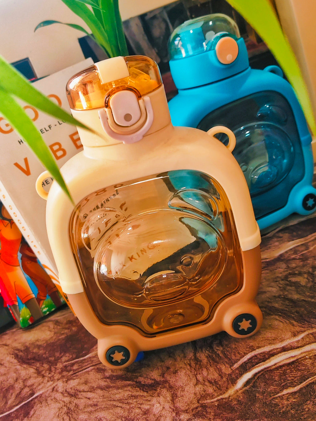 LUCK BEAR SIP|1000ml|Dual Sip | BPA Free | Premium quality| Freebies Included