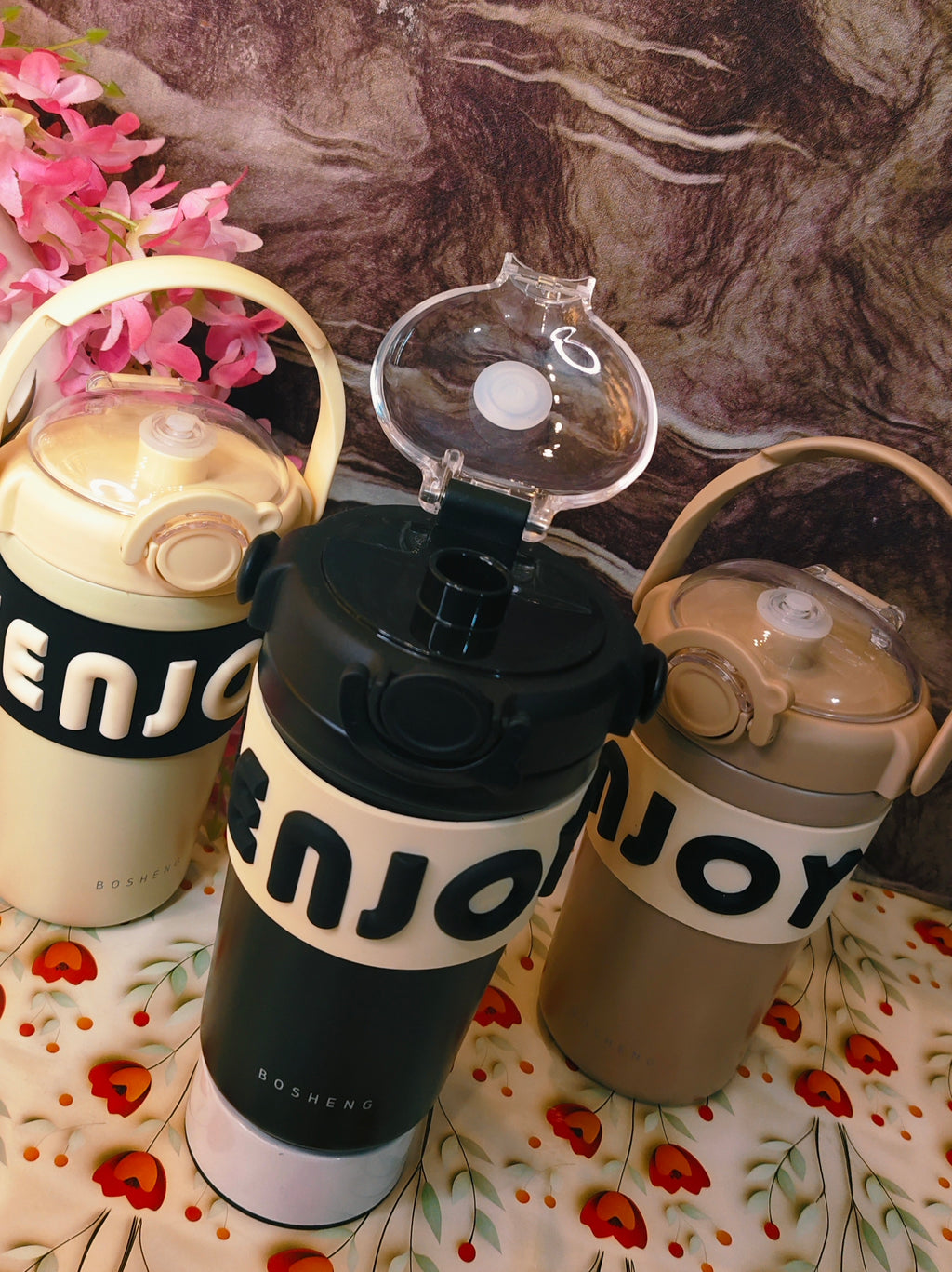 Fun Quench 400ml.tumblers |With Handle|Insulated|Stainless steel|Spillproof|Kiidzkornerz