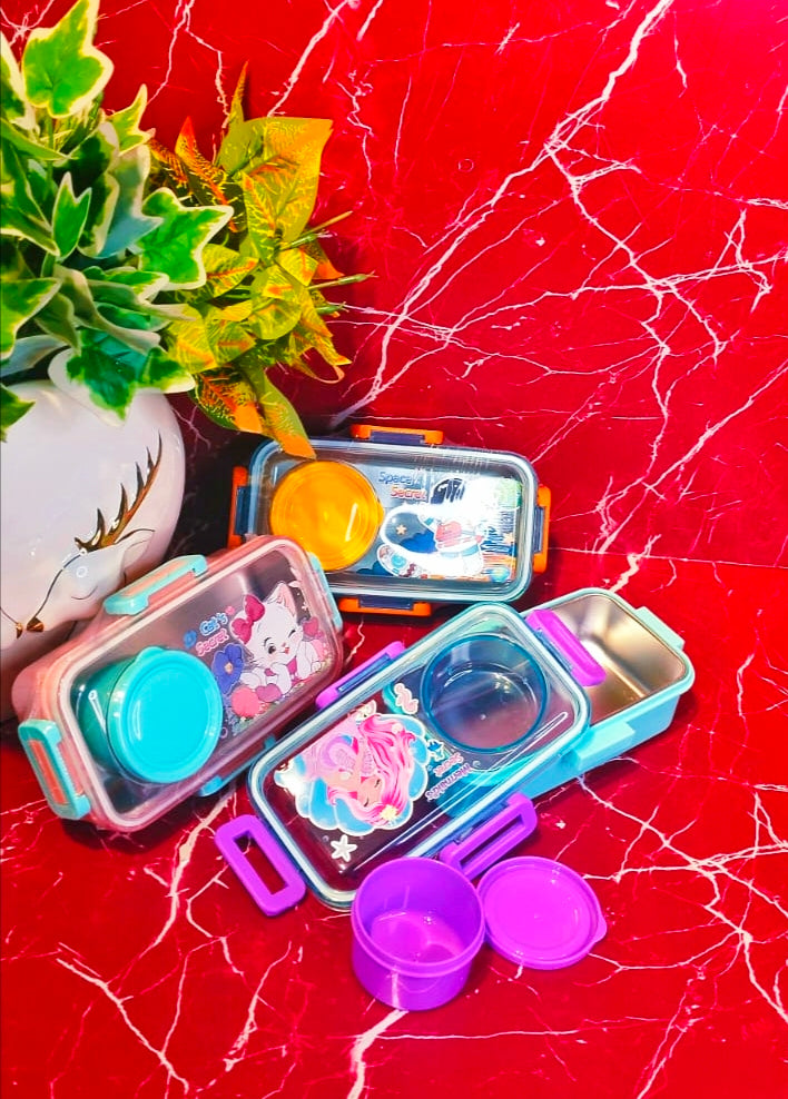 Ben-Benny bento|Spill proof|Insulated Stainless steel lunchbox|500+80ml