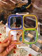 4-Compartment lunchbox|Leakproof|Insulated lunchbox|With cutlery at bottom|SUS 304|kiidzkornerz