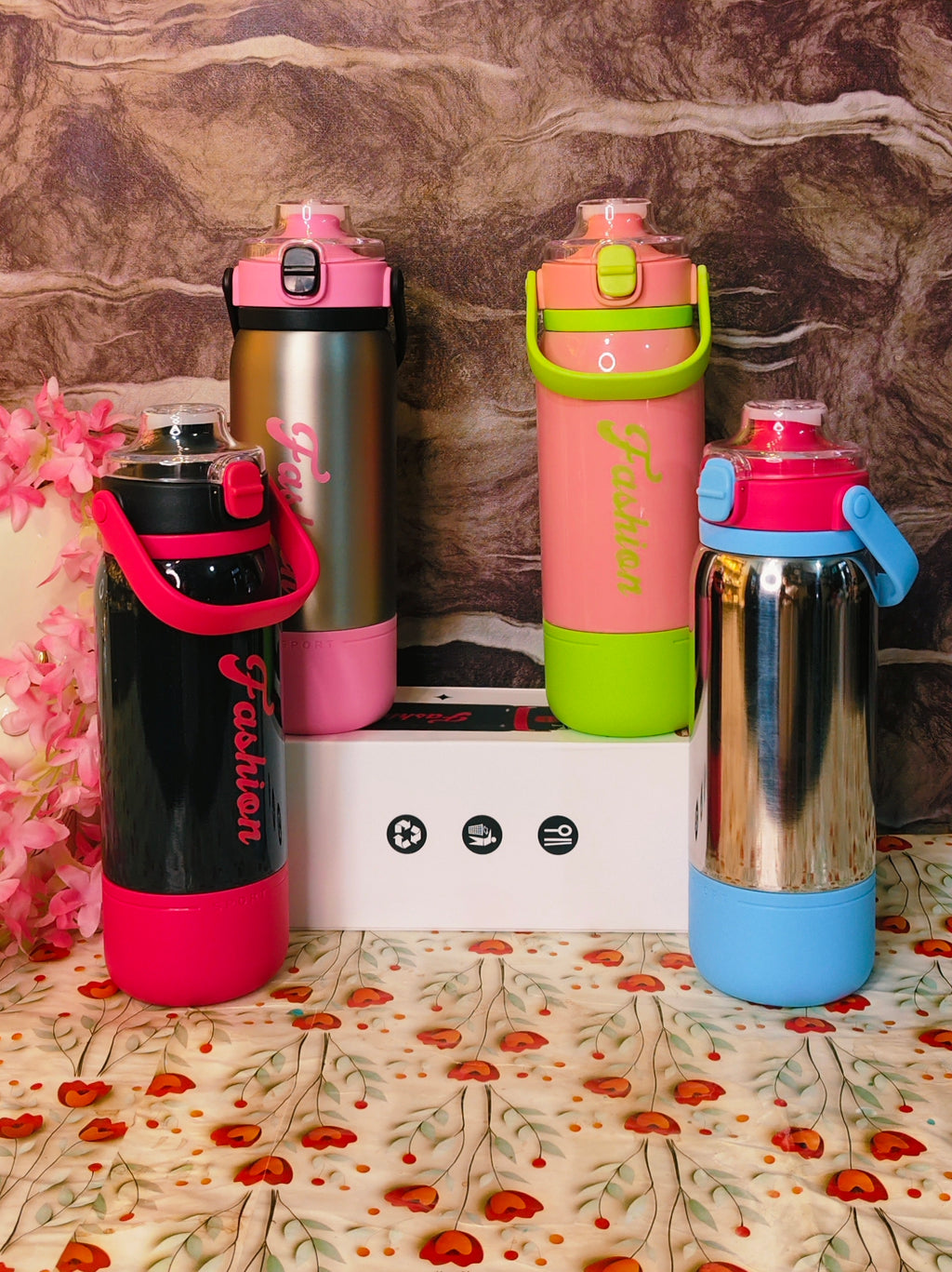 Fashion bottles|570ml|Insulated|100%leak proof|With a cup|2dual sip|kiidzkornerz