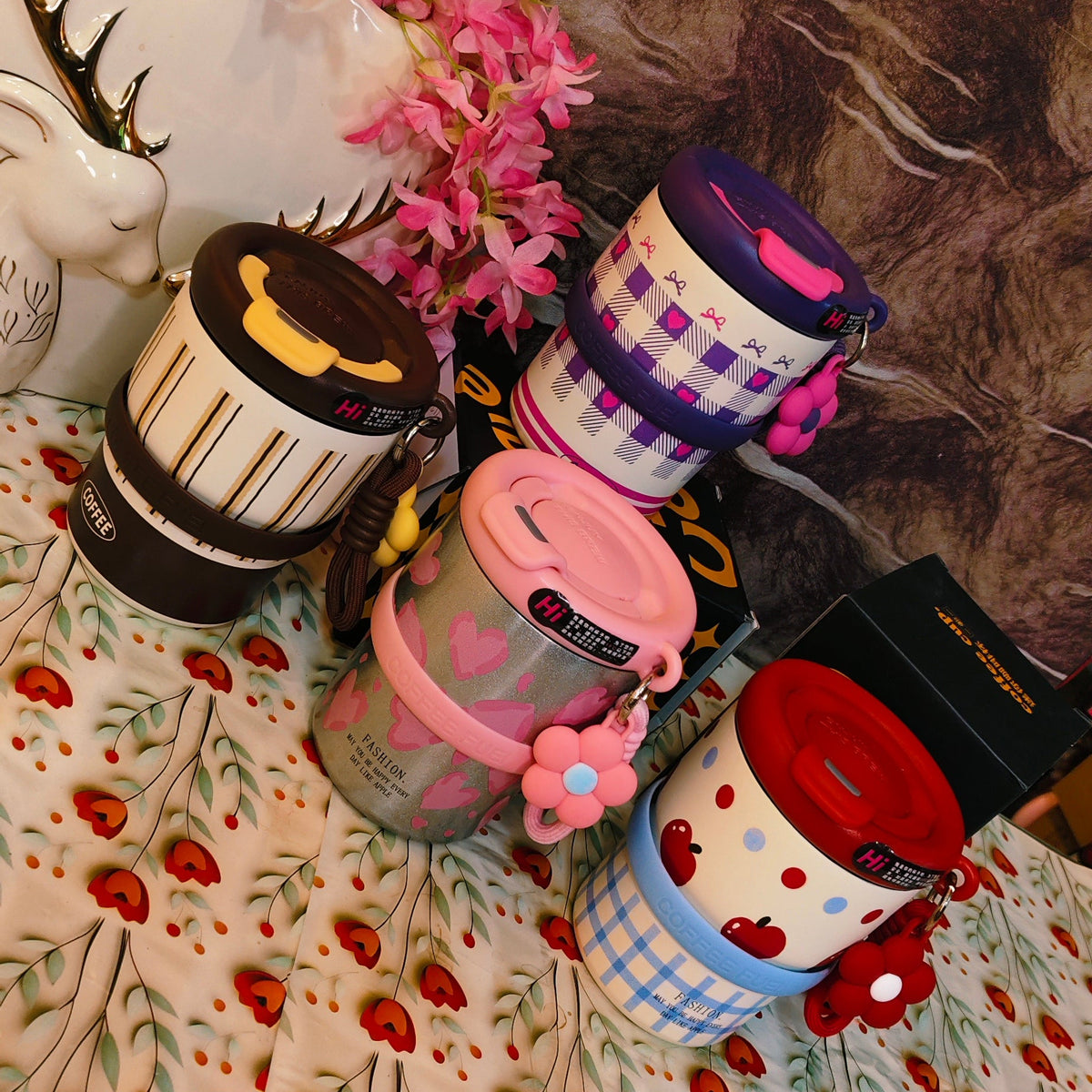 400ml Happy-shappy|Insulated|stainless steel|With charms |spill proof|kiidzkornerz