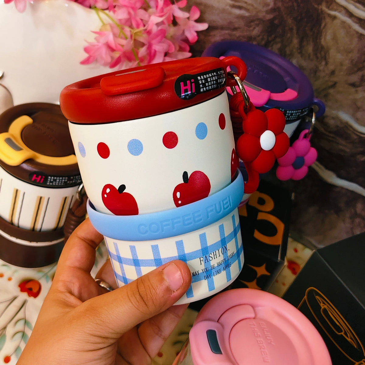 400ml Happy-shappy|Insulated|stainless steel|With charms |spill proof|kiidzkornerz