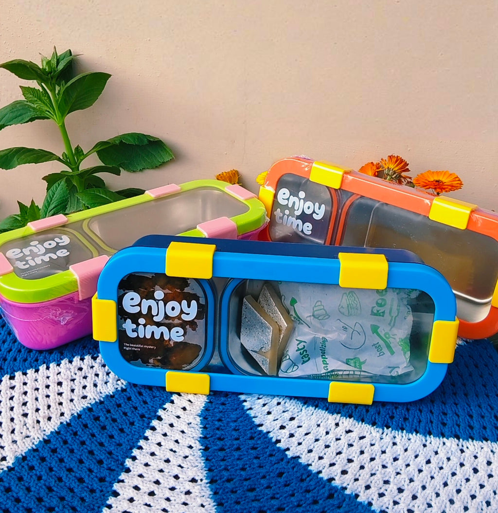 Feast Bento ✨|Insulated|Spill proof|2-Compartment|Trendy Bento|Unique Cutlery 🍴 section