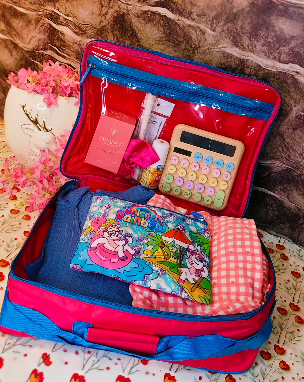 Perfect suitcase bags|Super Spacious|premium quality|dual Zipper|Matching pouch | kiidzkornerz