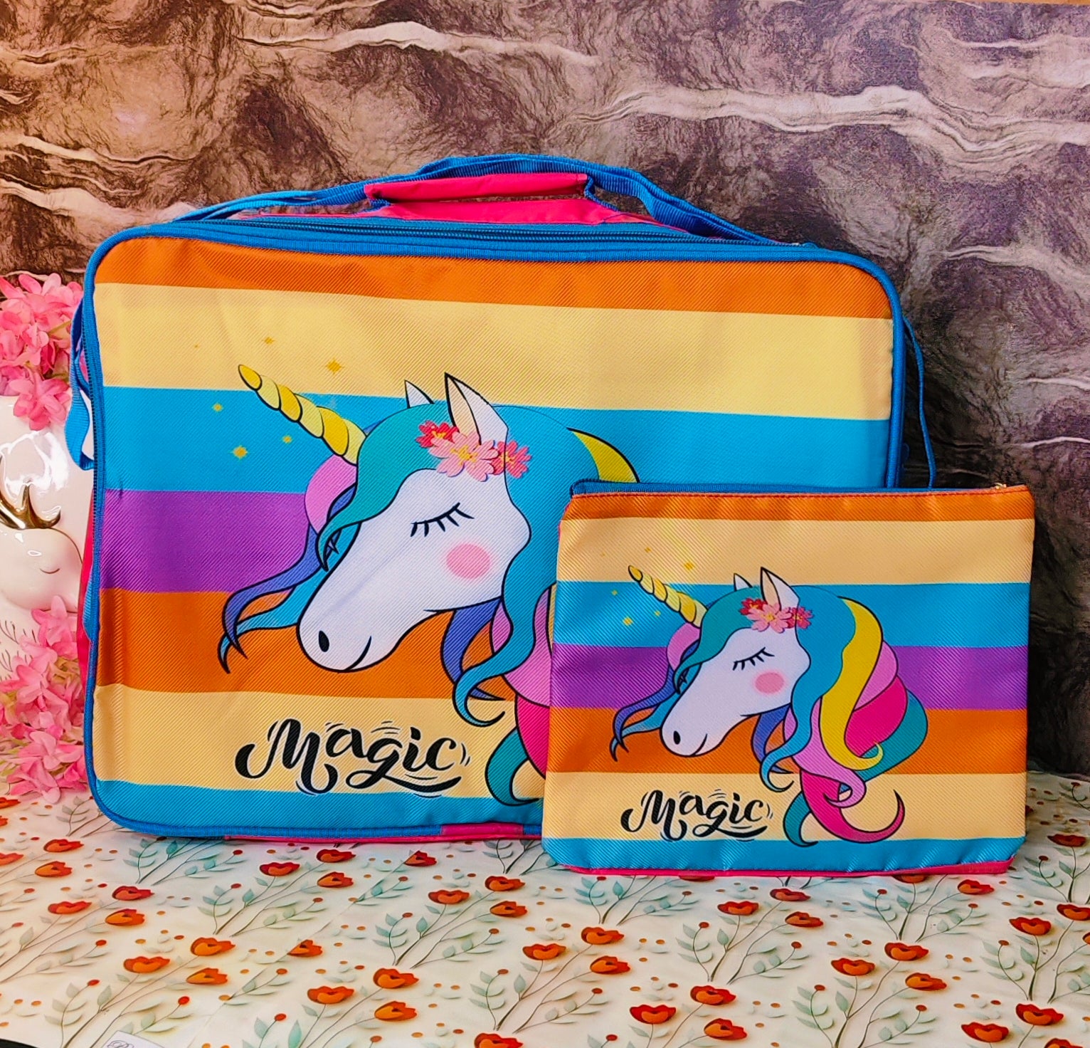 Perfect suitcase bags|Super Spacious|premium quality|dual Zipper|Matching pouch | kiidzkornerz