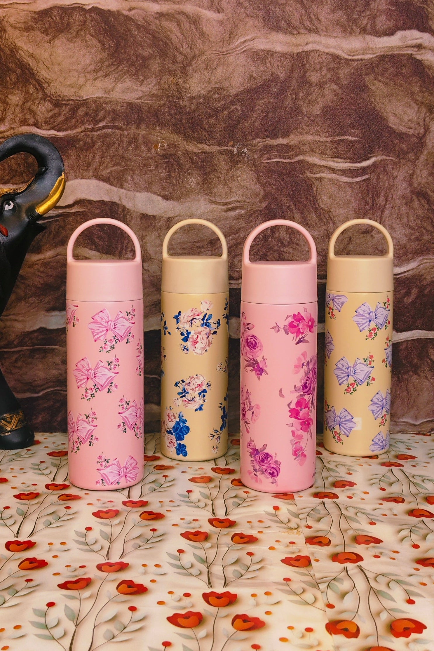 320ml Floral 🌸 Bottles|Insulated|Spillproof|Imported|kiidzkornerz