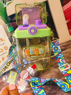 Puzzle Pop Sipper|850ml|BPA Free | Premium quality|Stylish Belt | With Stickers| Dual Sip