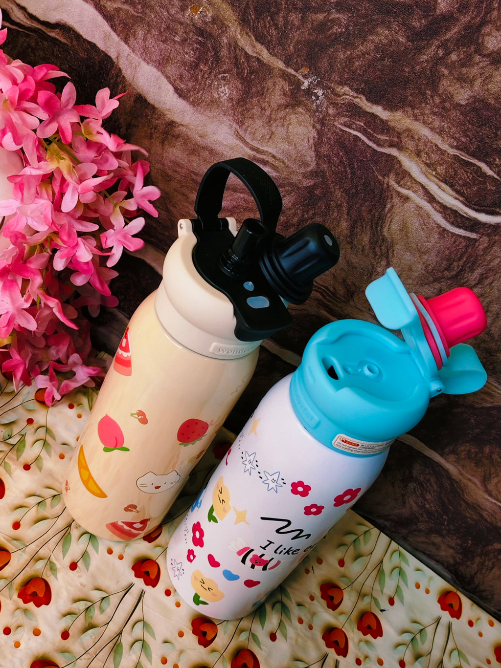 Fun Sip bottles | dual sip | 600ml |Insulated|Leak proof|Kiidzkornerz