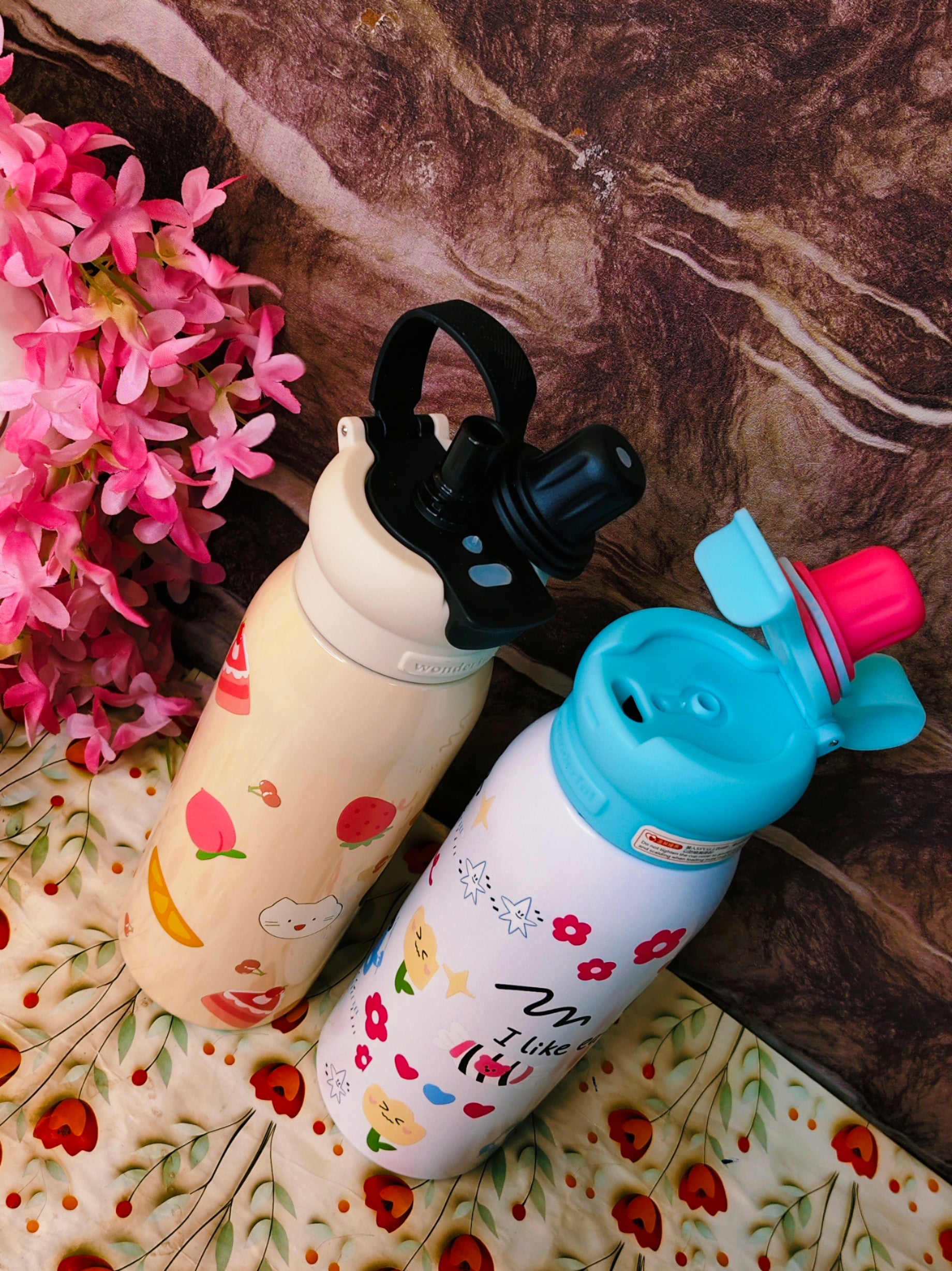 Fun Sip bottles | dual sip | 600ml |Insulated|Leak proof|Kiidzkornerz