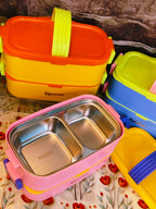 Double decker lunchbox|With silicon Handle|Airtight|Leakproof|Stainless steel|SUS 304|kiidzkornerz