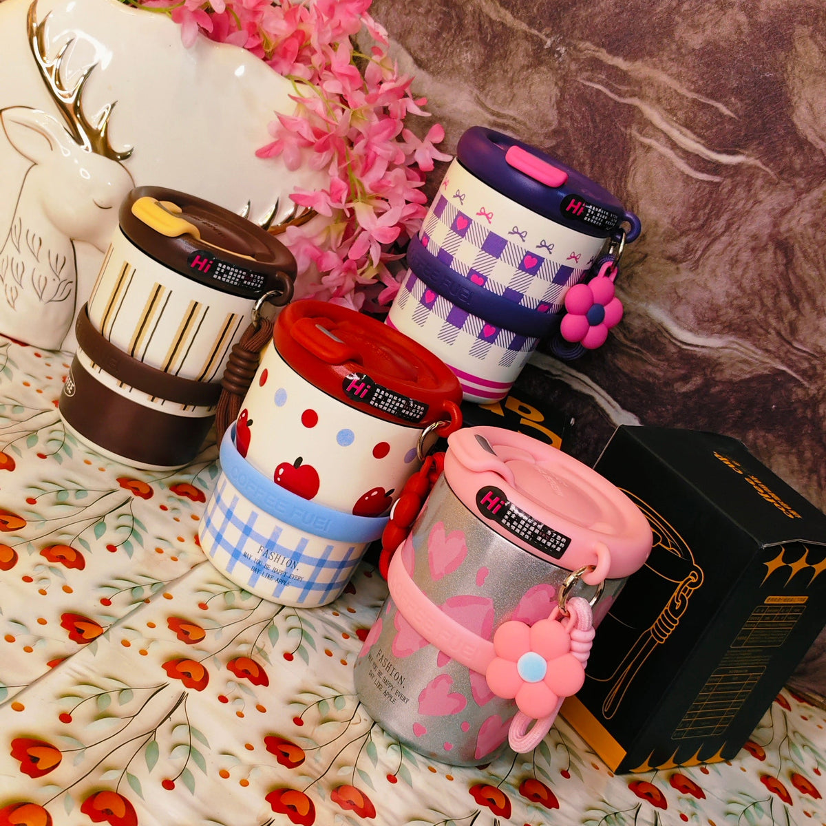 400ml Happy-shappy|Insulated|stainless steel|With charms |spill proof|kiidzkornerz