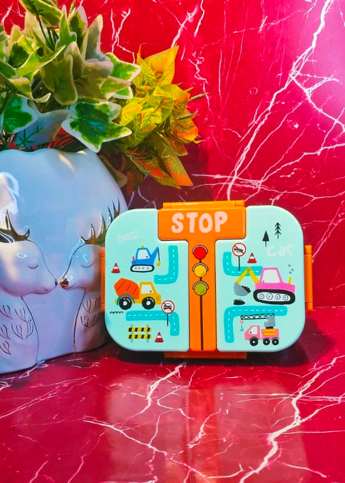 Happy-jammy|Insulated Lunchbox|Spill proof|600ml|Non detachable steel|2 compartment