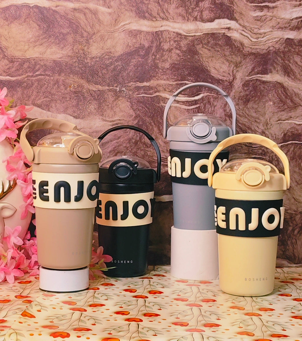 Fun Quench 400ml.tumblers |With Handle|Insulated|Stainless steel|Spillproof|Kiidzkornerz