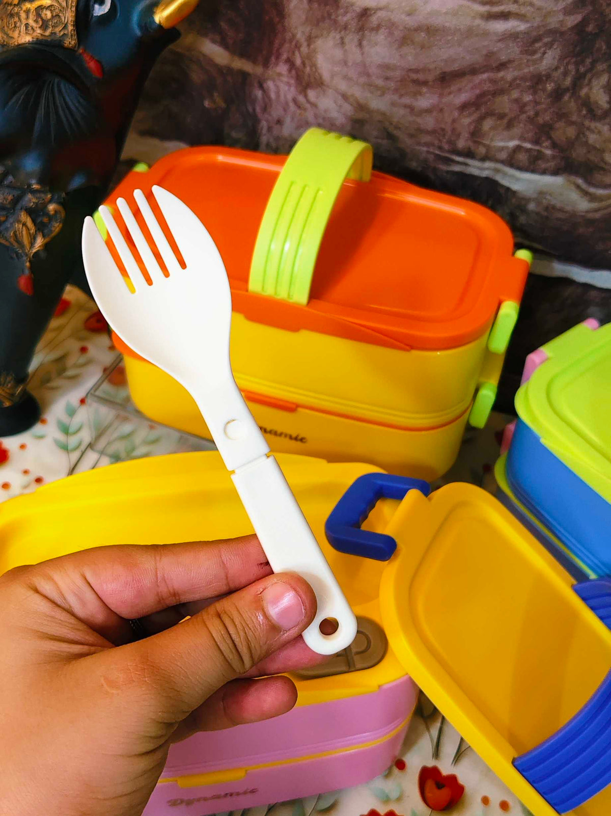 Double decker lunchbox|With silicon Handle|Airtight|Leakproof|Stainless steel|SUS 304|kiidzkornerz