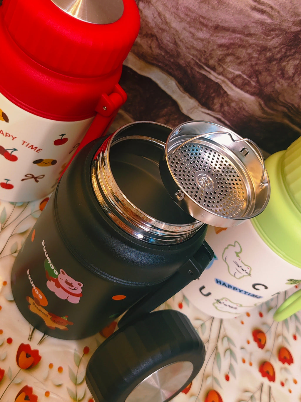 1000Ml Food Jars|Insulated|Stainless steel|Spillproof|With strainer|kiidzkornerz
