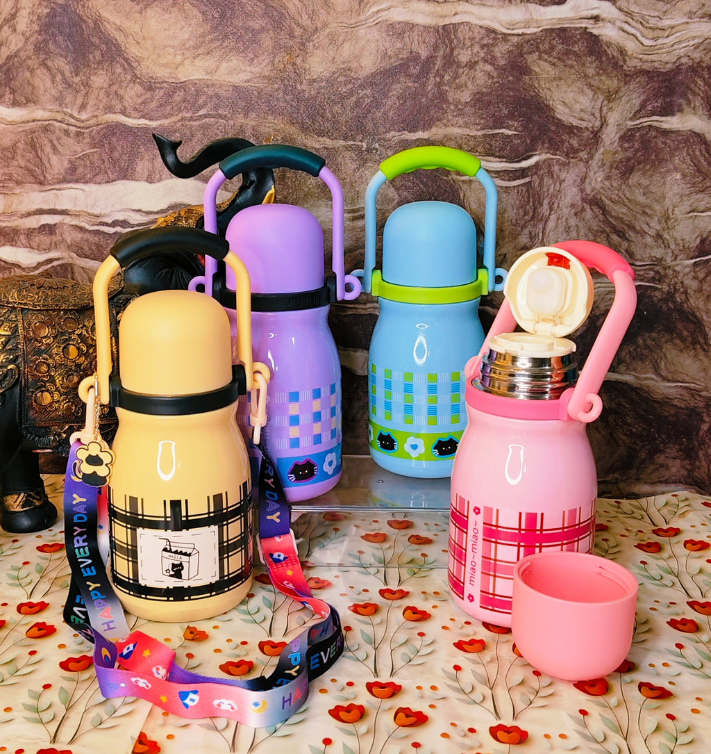 600ml flask|Insulated| Leakproof|With cup |Belt|Free charm| kiidzkornerz
