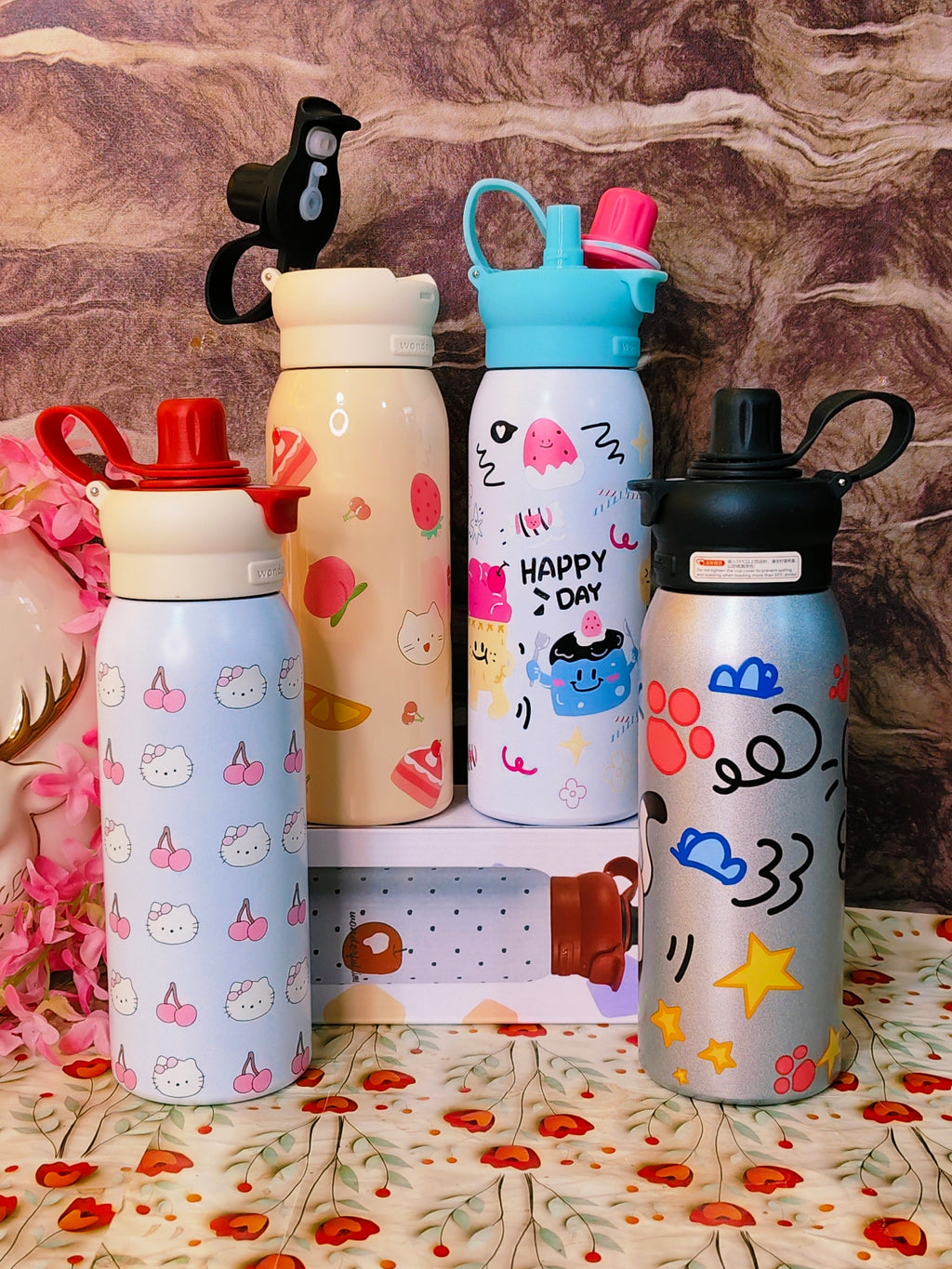 Fun Sip bottles | dual sip | 600ml |Insulated|Leak proof|Kiidzkornerz